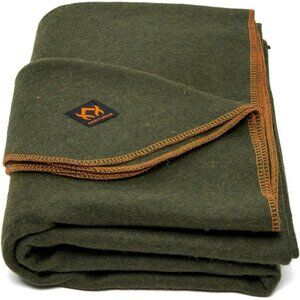 Large Wool Camping Blanket Warm Washable Outdoor Survival Stadium Travel Use
